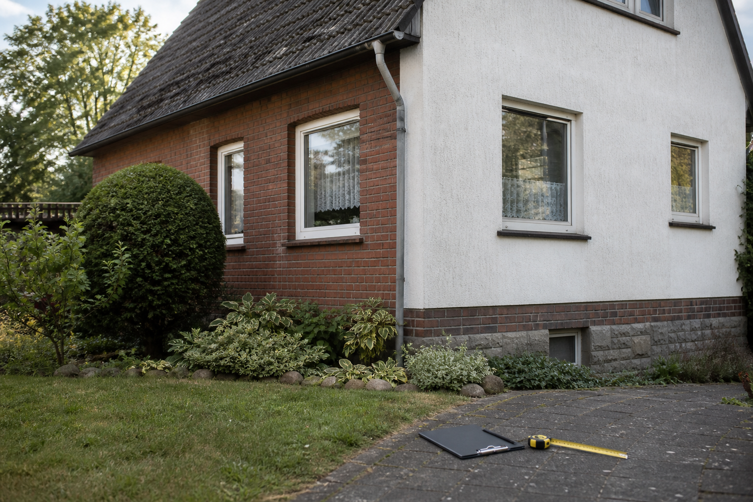 Illustrative Darstellung zum Ratgeberthema Wärmepumpe im Altbau: Bestand prüfen und Umbau planen